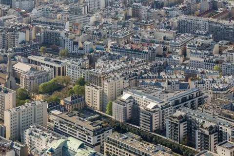Beautiful panoramic view of Paris from the Eiffel Tower Stockfoto's
