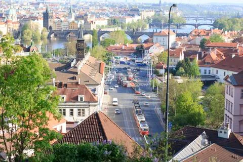 Beautiful panoramic view of Prague Stock Photos