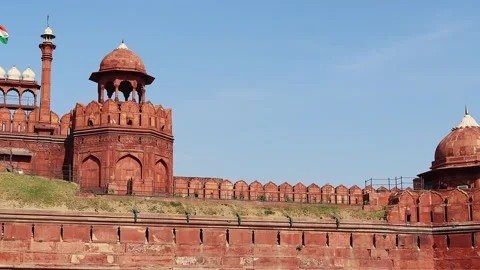 Beautiful panoramic view of the Red Fort, Delhi, India Stock Footage 295473164