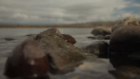 Beautiful panoramic view of the river and mountains in Tyva. Panorama of the 動画素材 97153066