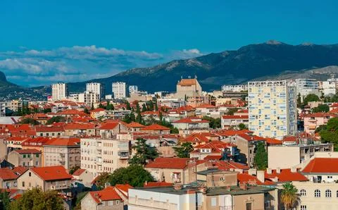 Beautiful panoramic view of Split cityscape in Croatia. Stock Photos