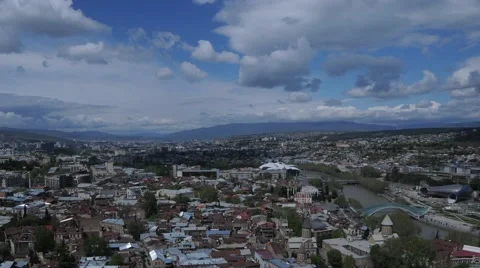 Beautiful panoramic view of Tbilisi at sunse Stock Footage 58712509