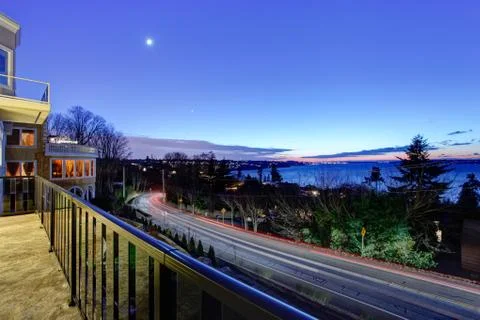 Beautiful panoramic view from walkout deck. Stock Photos