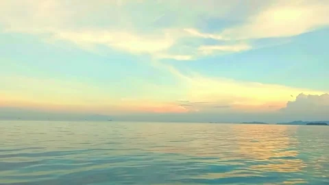 Beautiful Panoramic View of the Wide Ocean Stock Footage 241135927