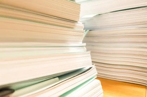 Beautiful Paper document on brown desk.office and finance concept Foto stock