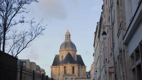 Beautiful Paris architecture, tilt down view Stock Footage 254767802