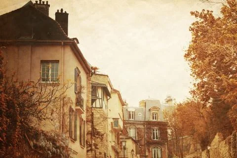 Beautiful parisian streets Stock Illustration
