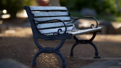 Beautiful park bench Stock Footage 95616975