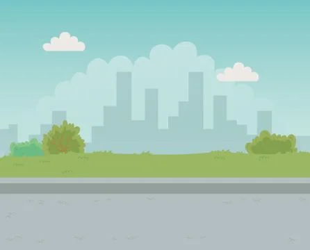 Beautiful park landscape scene vector illustration Ilustración de archivo