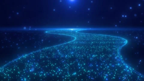 Beautiful particle river stage background Stock Footage 280724317