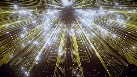 Beautiful Particles Lines Flashing Background Wall Awards Gold Stock Footage 87018356