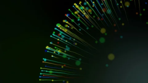 Beautiful Particles Spreading in many Vibrant Colors Stock Footage 106394041