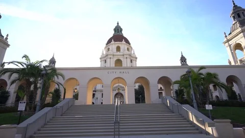 The beautiful Pasadena City Hall, Los Angeles, California Stock Footage