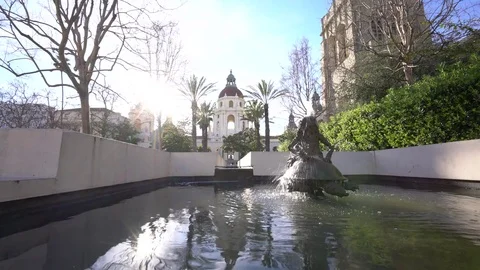 The beautiful Pasadena City Hall, Los Angeles, California Stock Footage