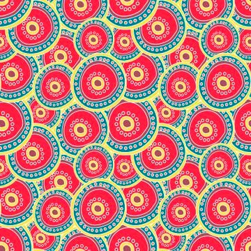 Beautiful patchwork abstract art bright crimson vector seamless pattern Illustrazione stock