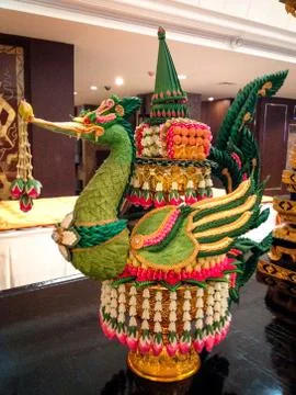 Beautiful pattern of antique bird trophy Stock Photos