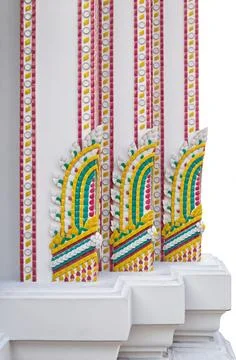 The beautiful pattern of the archway is decorated with colored ceramics Stock Illustration