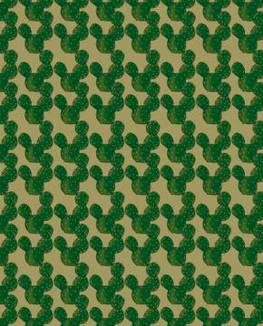 Beautiful pattern with cactus. Bright repeated texture with green cactus. nat Stock Illustration