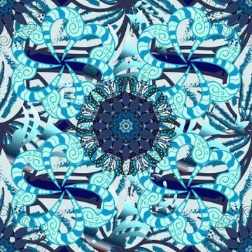 Beautiful pattern for decoration and design. Exquisite pattern of watercolor ske Stock Illustration
