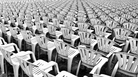 Beautiful pattern of empty chair Stock Photos