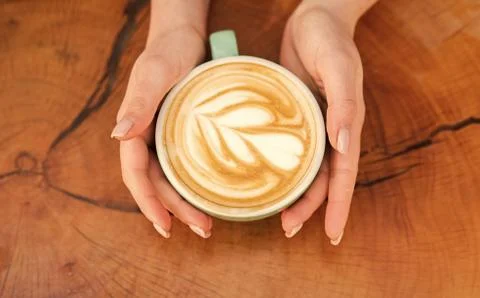 Beautiful pattern heart created by microfoam. Coffee shop and cafe concept Fotos de archivo