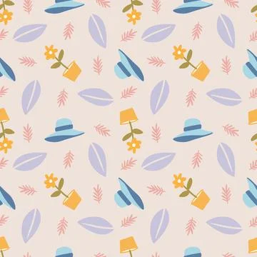 Beautiful pattern with icons and design elements イラスト素材