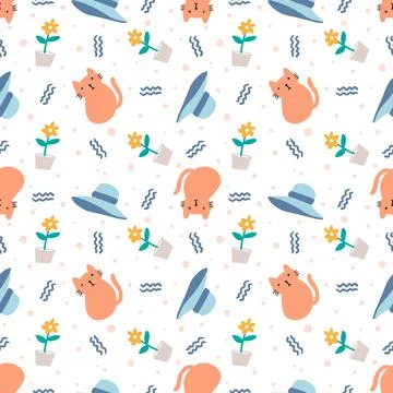 Beautiful pattern with icons and design elements 스톡 일러스트