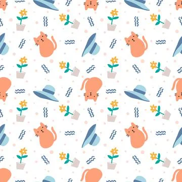 Beautiful pattern with icons and design elements Stock Illustration