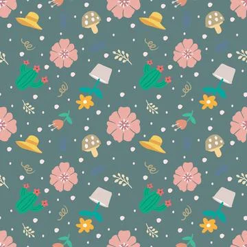 Beautiful pattern with icons and design elements Stock Illustration