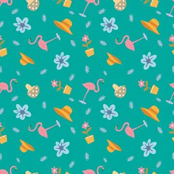 Beautiful pattern with icons and design elements 库存插图