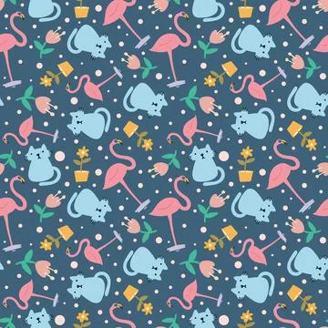 Beautiful pattern with icons and design elements 스톡 일러스트