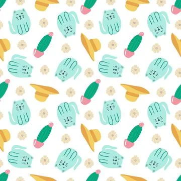 Beautiful pattern with icons and design elements イラスト素材