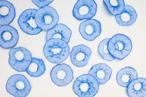 Beautiful pattern made with sliced fruit and white background Stock Photos