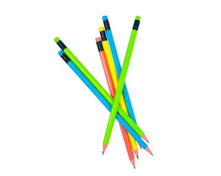 A beautiful pattern made with some different colored wood pencil crayons on w Stock Photos