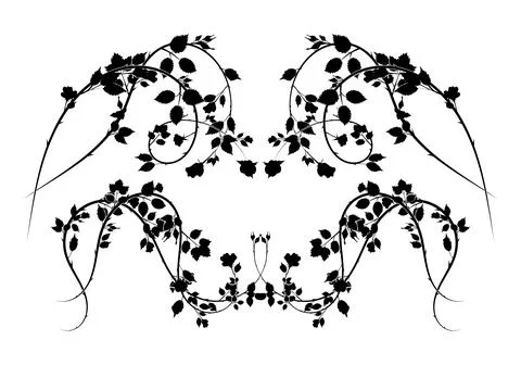 Beautiful pattern of roses intertwining plants. イラスト素材