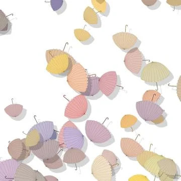 Beautiful pattern with scattered parasols イラスト素材