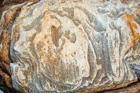 Beautiful pattern in stone at the coast Stock Photos