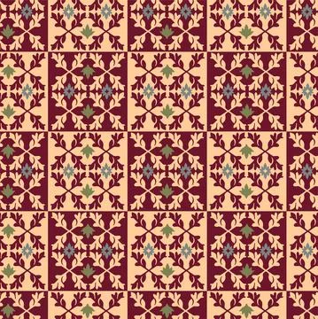 Beautiful pattern in the style of Byzantium in three colors and tiles with a Stock Illustration