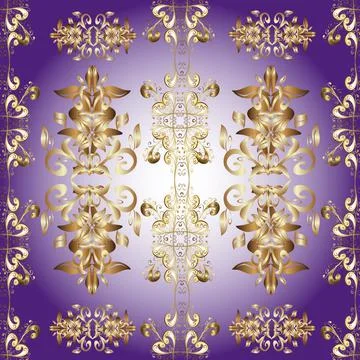 Beautiful pattern for textile, scrapbooking. Patterns on beige, violet and neutr 스톡 일러스트