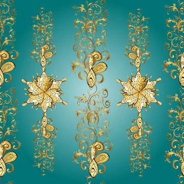 Beautiful pattern for textile, scrapbooking. Patterns on yellow, blue and brown イラスト素材