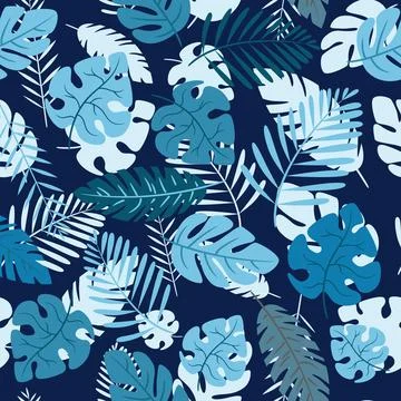 Beautiful pattern with tropical plants. Stock Illustration