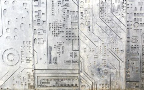 Beautiful pattern on the wall in the form of an electronic Board Stock Photos