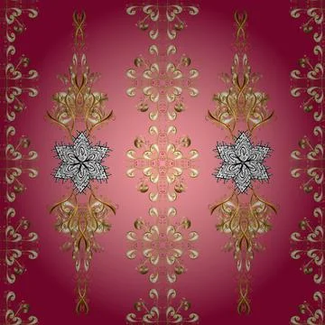 Beautiful pattern for Wallpapers. Patterns on magenta, red and pink colors. Vint 스톡 일러스트