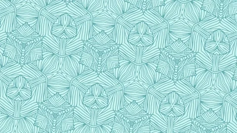 Beautiful patterns and designs on blue revolving paper. Computerized Video stock 132497799