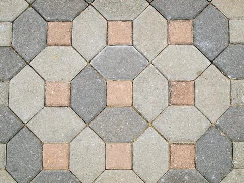 The beautiful patterns on the brick walkway Stock Photos