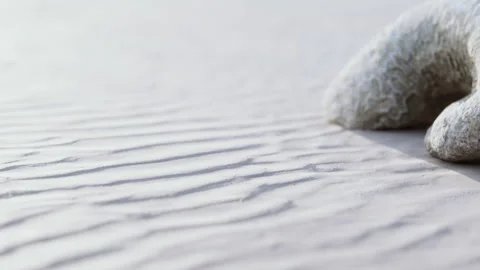 Beautiful Patterns Created by Natural Sand and Pebbles at the Beach Stock Footage 344909338