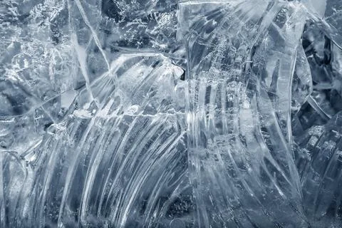 Beautiful patterns in ice cubes Stock Photos