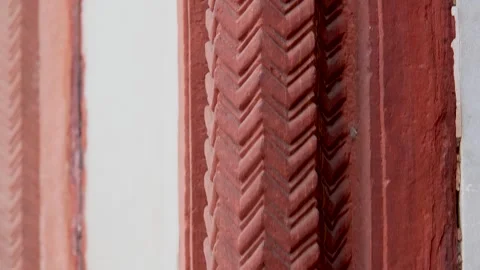 Beautiful patterns made on the Pillars of Humayun Tomb Stock Footage 261074589