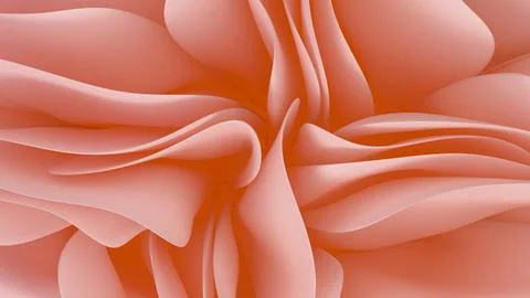 Beautiful peach 3d background featuring elegant flowing abstract petals. イラスト素材