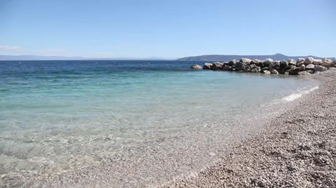 Beautiful pebble beach Stock Footage 22937561